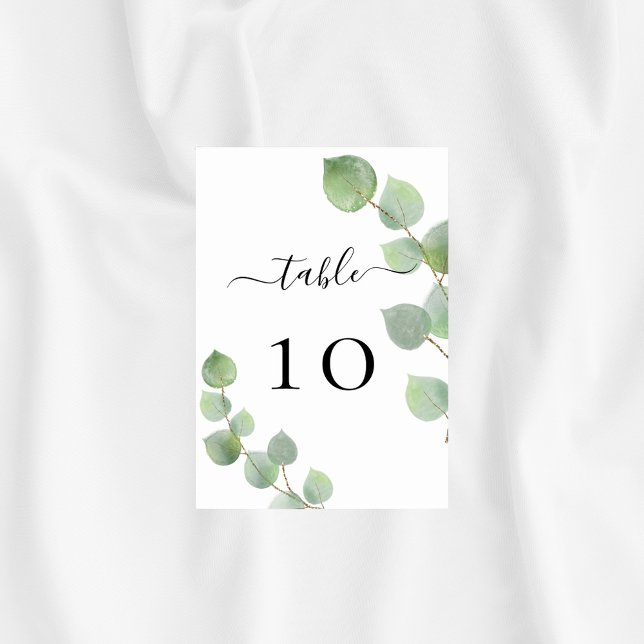 Bröllop eucalyptus greenery elegant bordsnummer (Skapare uppladdad)