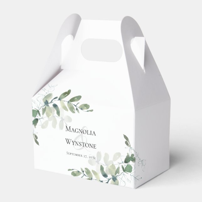 Bröllop Eucalyptus Greenery Presentaskar (Framsidan Sidan)