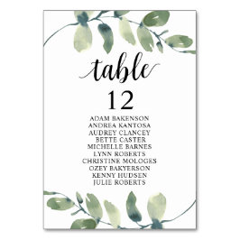Bröllop, Eucalyptus Guests sittdiagram Bordsnummer