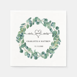 Bröllop eucalyptus wandemr namn pappersservett