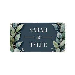 BRÖLLOP EUCALYPTUS WREATH Sticker Adressetikett