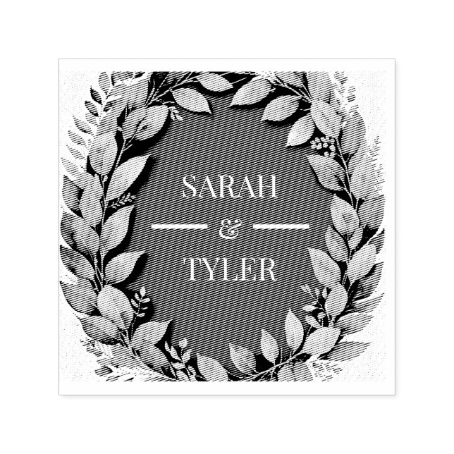 BRÖLLOP EUCALYPTUS WREATH Sticker Självfärgande Stämpel (Design)