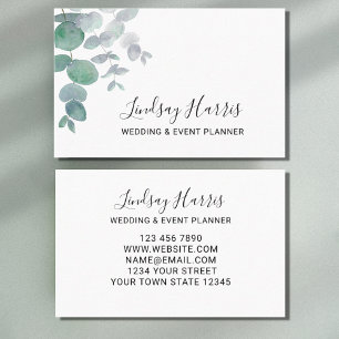 Bröllop Event Planner Eucalyptus Greenery Visitkort