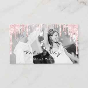 Bröllop Event Planner Glitter driver Rosa Photo Visitkort
