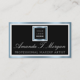 Bröllop Event Planner Logotyp Black Metall Blue Visitkort