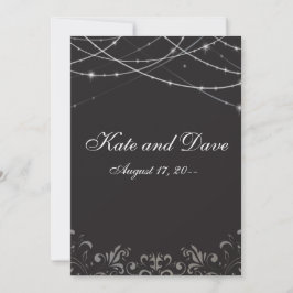 Bröllop Fab Black String Ljus Coola Inbjudningar