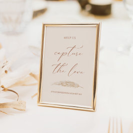 Bröllop fånga Kärlek Hashtag Calligraphy-skylten Inbjudningar