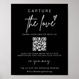 Bröllop fångar Kärlek QR-kod för fotodelning Poster