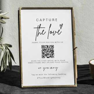 Bröllop fångar Kärlek | QR-kod för fotodelning Poster