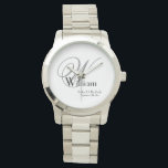Bröllop Far i Bride Gift Monogram Classic Armbandsur<br><div class="desc">Bröllop Far i Bride Gift Monogram Classic Watch. Klicka på Anpassa den här mallen om du vill anpassa den med Monogram-startdatum, namn och giftermål-datum snabbt och enkelt. Bröllop Far i Bride Gift Monogram Classic Watch är en del av samlingen för föräldragåvor i denna butik. 30 dagars återbetalningsgaranti. Fraktaser över hela...</div>