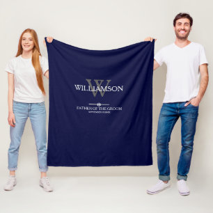 Bröllop Far i Eleganten Groom Gift Monogram Fleecefilt