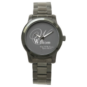 Bröllop Far i Groom Gift Monogram Coola Classic Armbandsur