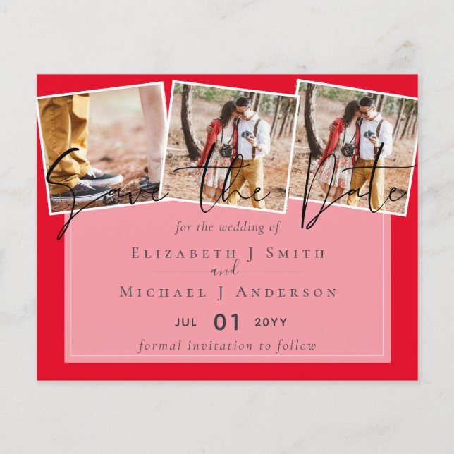 Bröllop Färg BLACK och RED BUDGET Spara Data (Framsida)