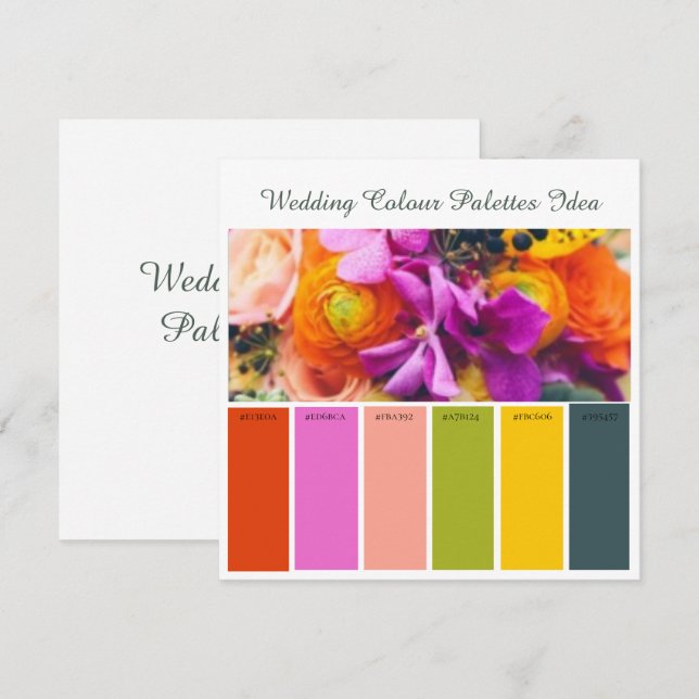 Bröllop Färg Palettes Idea Card Inbjudningar (Fram/baksida)