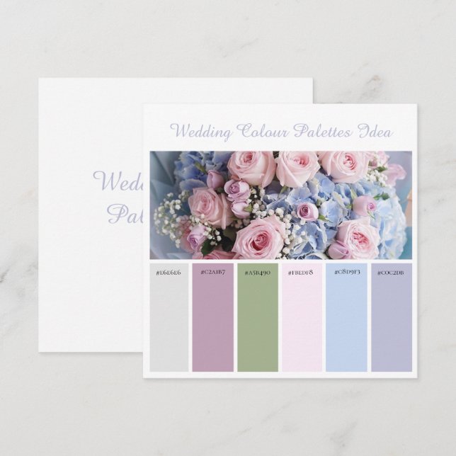 Bröllop Färg Palettes Idea Card Inbjudningar (Fram/baksida)