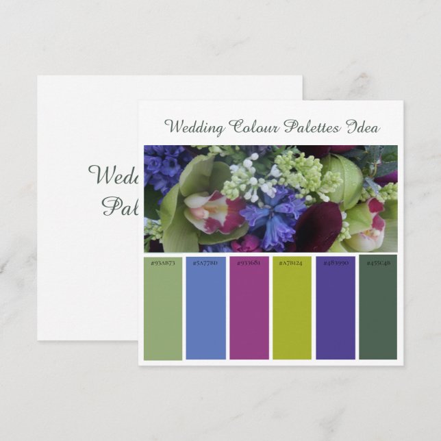 Bröllop Färgpalett Idékort Inbjudningar (Fram/baksida)