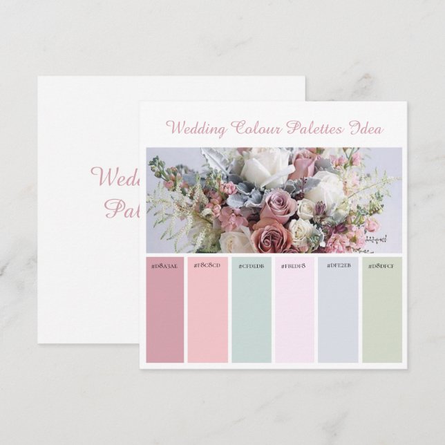 Bröllop Färgpalett Idékort Inbjudningar (Fram/baksida)