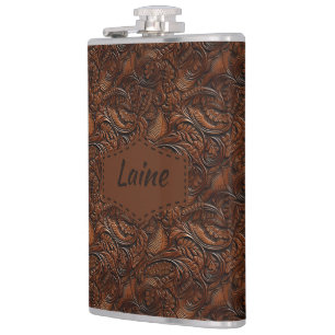 Bröllop Faux Tooled Leather-utseende Fickplunta