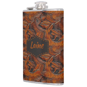 Bröllop Faux Tooled Leather-utseende Fickplunta