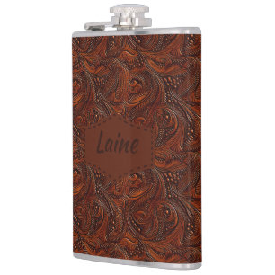 Bröllop Faux Tooled Leather-utseende Fickplunta