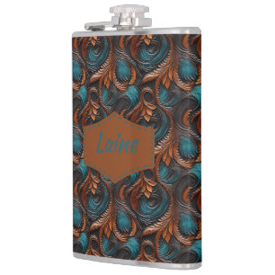 Bröllop Faux Tooled Leather-utseende Fickplunta