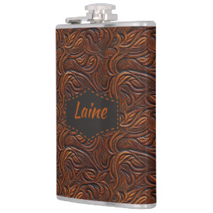 Bröllop Faux Tooled Leather-utseende Fickplunta