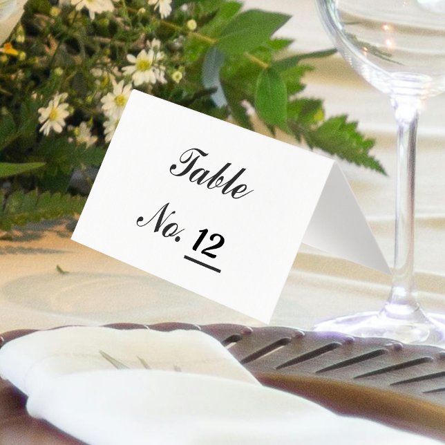 Bröllop, fest vikt anpassat bord nummer kort (Wedding, Party Folded Custom Table Number Card)