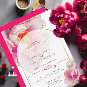 BRÖLLOP Fet vackert Scarlet Peony Inbjudningar