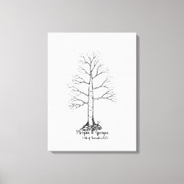 Bröllop Fingerprint Träd Guestbook - Canvas
