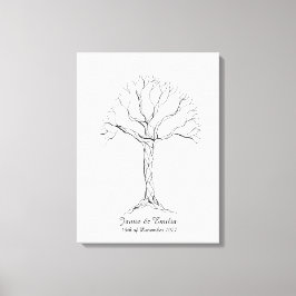 Bröllop Fingerprint Träd Guestbook - Canvas