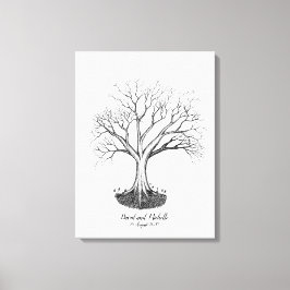 Bröllop Fingerprint Träd Guestbook - Canvas