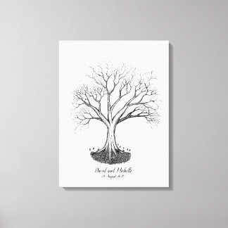 Bröllop Fingerprint Träd Guestbook - Canvas