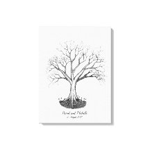 Bröllop Fingerprint Träd Guestbook - Canvas