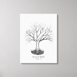 Bröllop Fingerprint Träd Guestbook - Canvas
