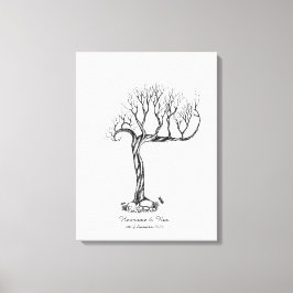 Bröllop Fingerprint Träd Guestbook - Canvas