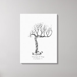 Bröllop Fingerprint Träd Guestbook - Canvas
