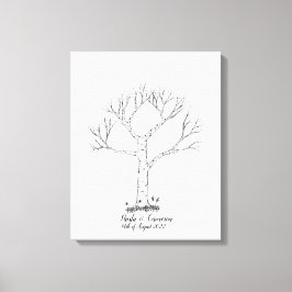 Bröllop Fingerprint Träd Guestbook - Canvas