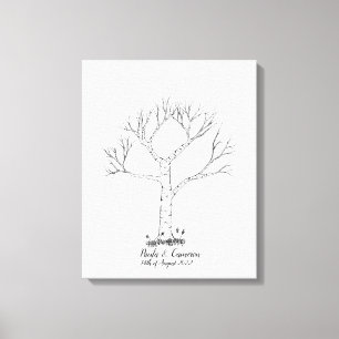 Bröllop Fingerprint Träd Guestbook - Canvas