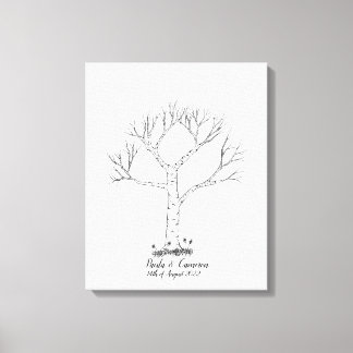 Bröllop Fingerprint Träd Guestbook - Canvas
