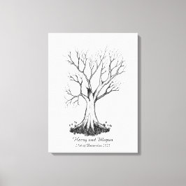 Bröllop Fingerprint Träd Guestbook - Canvas