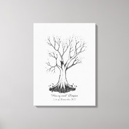 Bröllop Fingerprint Träd Guestbook - Canvas