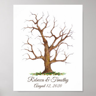 Bröllop Fingerprint Träd GuestBook Poster