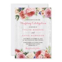 Bröllop Firande Rustic Blommigt Chic White Wood