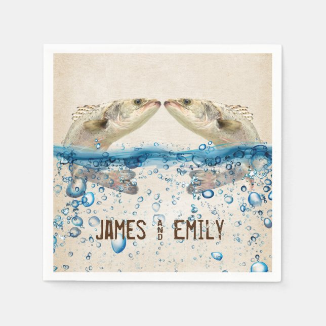 Bröllop-fisk i Vatten Pappersservett (Framsidan)