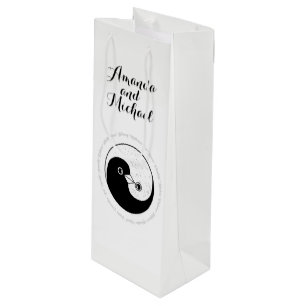 BRÖLLOP FLASKA GIFT BAG. b/w YinYang harmoniduva