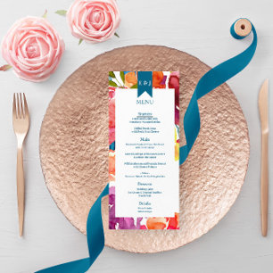 Bröllop Flat Menu, ljusare sommarfärgad Meny
