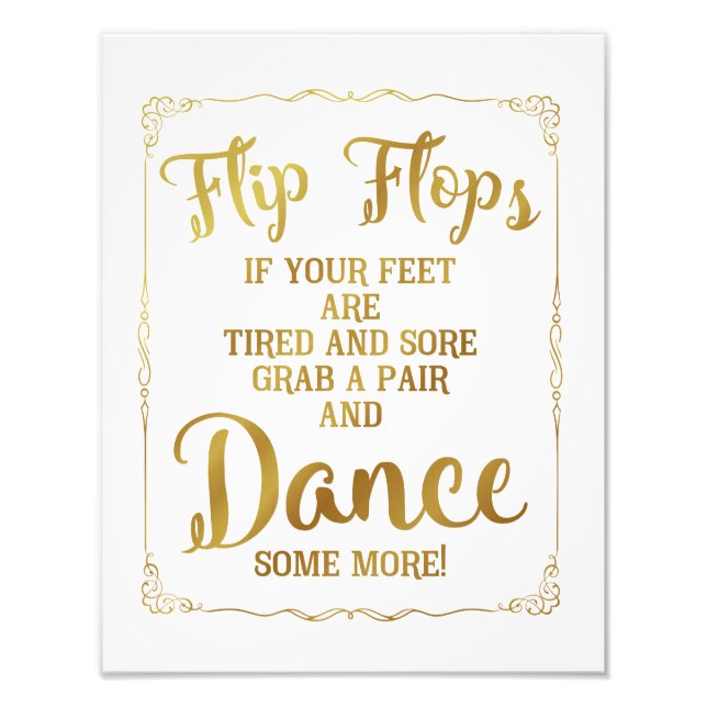 bröllop, flinflip flops, bröllop, guld, fototryck (Framsidan)