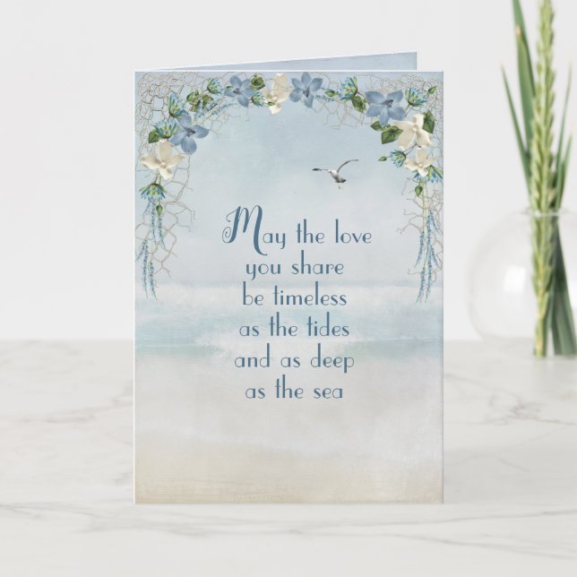 Bröllop FLOMVERK PÅ HAVSVATTENfärg Kort (Framsida)