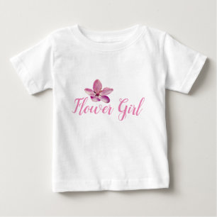 Bröllop Flower Girl Rosa Flowers Ruffle Tee