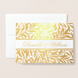 Bröllop Foliage Calligraphy Marble Greenery Guld Folierat Kort